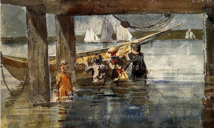 Childred Playing under a Gloucester Wharf - 温斯洛·荷默